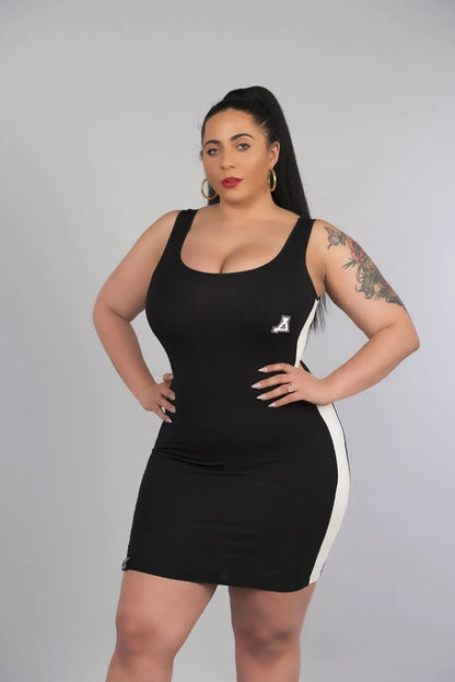 A LOGO BODY CONTOUR DRESS